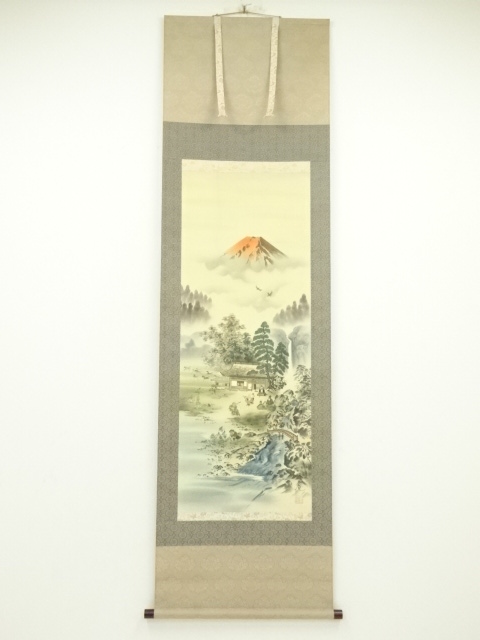 JAPANESE HANGING SCROLL / HAND PAINTED / Mt.FUJI